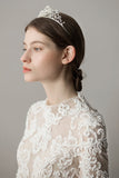 White Snowflake Pearl Flower Bridal Crown