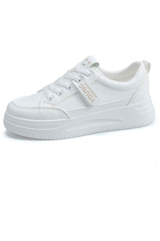 White Flat Casual Sneakers