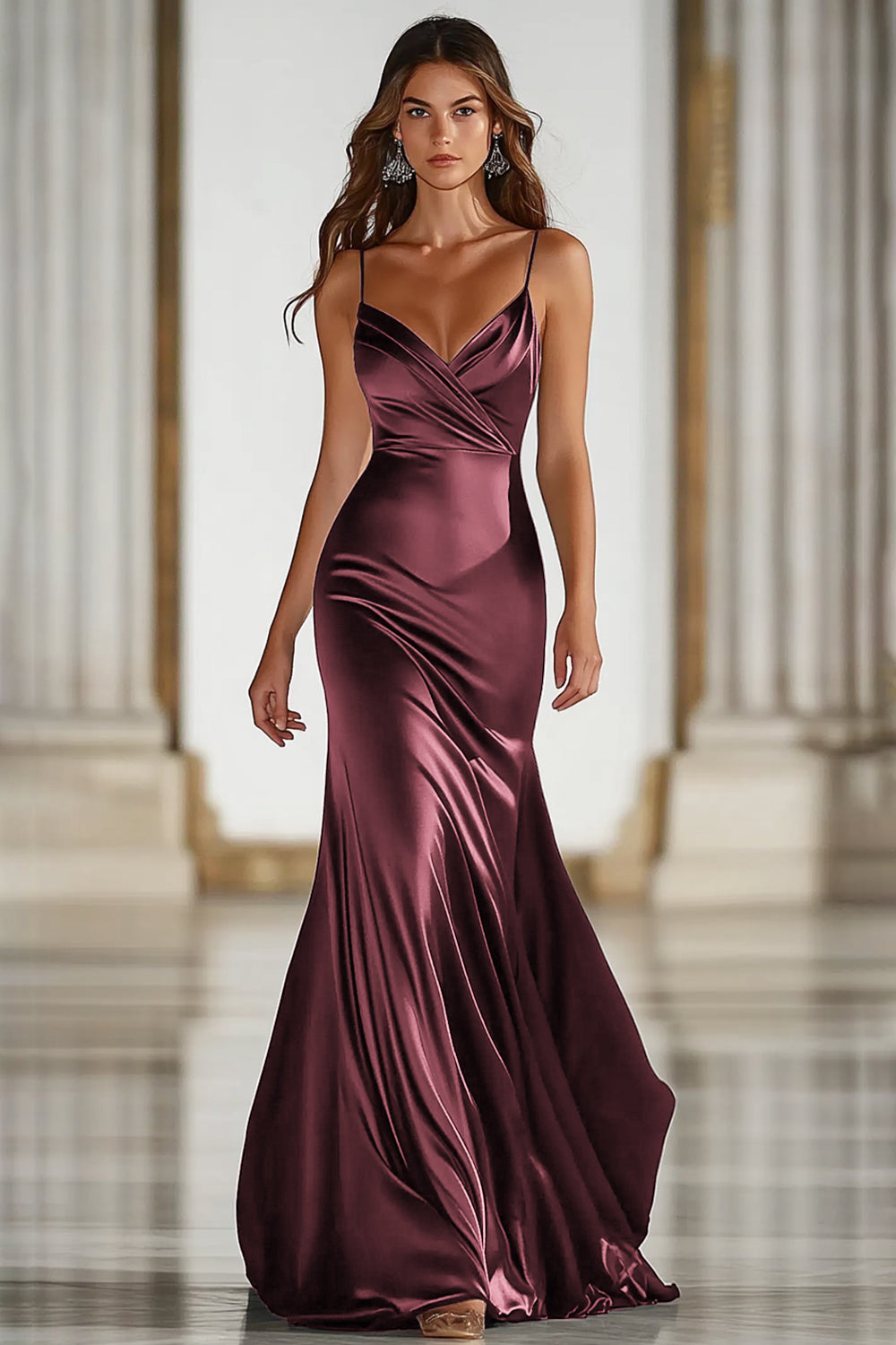 long formal dresses for military ball Zapaka Women Dark Green Spaghetti Straps Military Ball Dress Mermaid Satin Long  Prom Dress