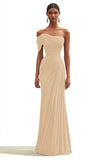 Mermaid Dusty Sage One Shoulder Long Formal Dress with Pleated