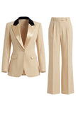 Dark Green Peak Lapel 2 Piece Slim Fit Single Breasted Prom Suits