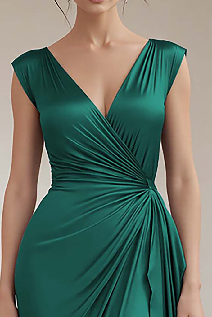 Black and Grey Asymmetrical Neck Ruched Formal Dress