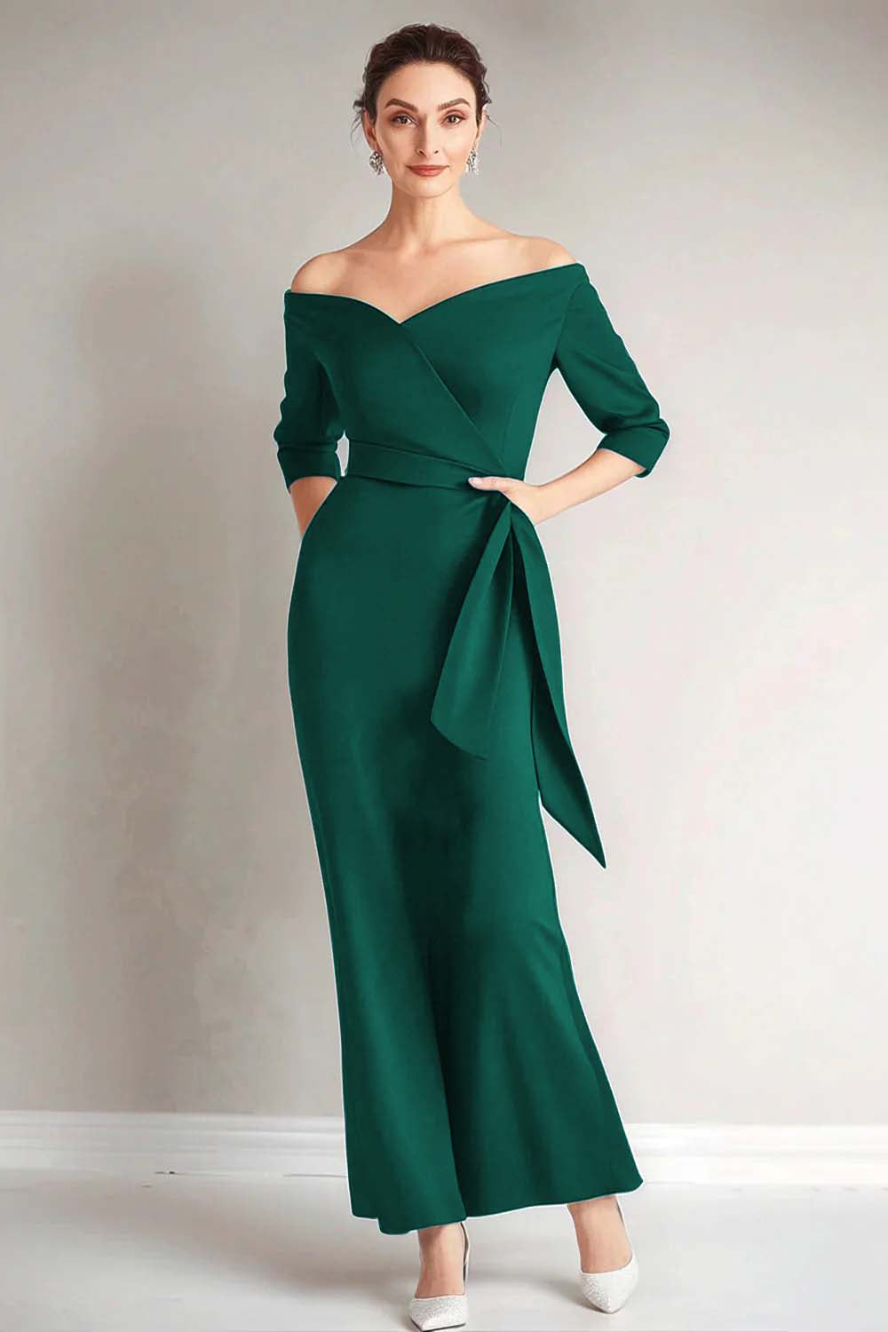 ZAPAKASA Women Navy Mother of The Bride Dress Mermaid Strapless Half Sleeves Wedding Guest Dress ZAPAKASA Women Navy Mother of The Bride Dress Mermaid Strapless Half Sleeves Wedding Guest Dress