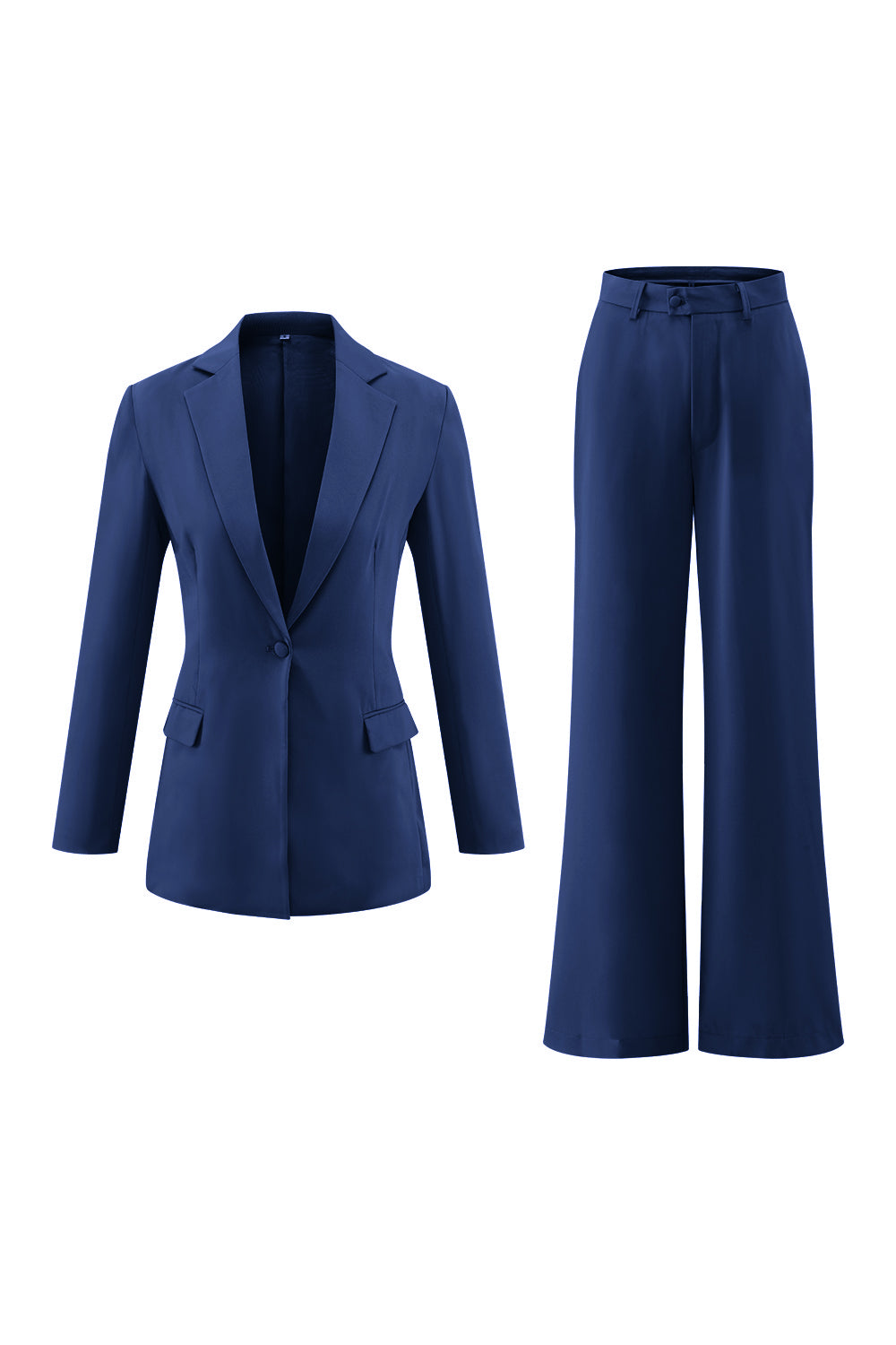 Fuchsia 2 Piece Satin Long Sleeves Business Suits with Pockets