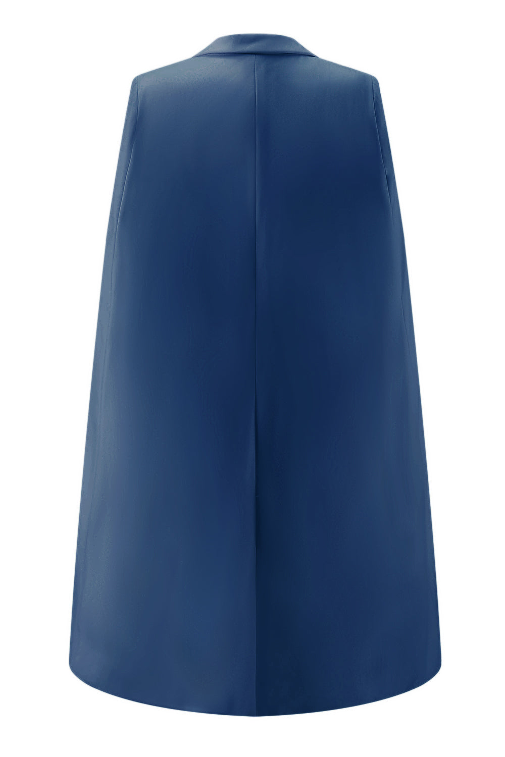 White Satin Peak Lapel Cape Short Work Blazer Dress with Belts
