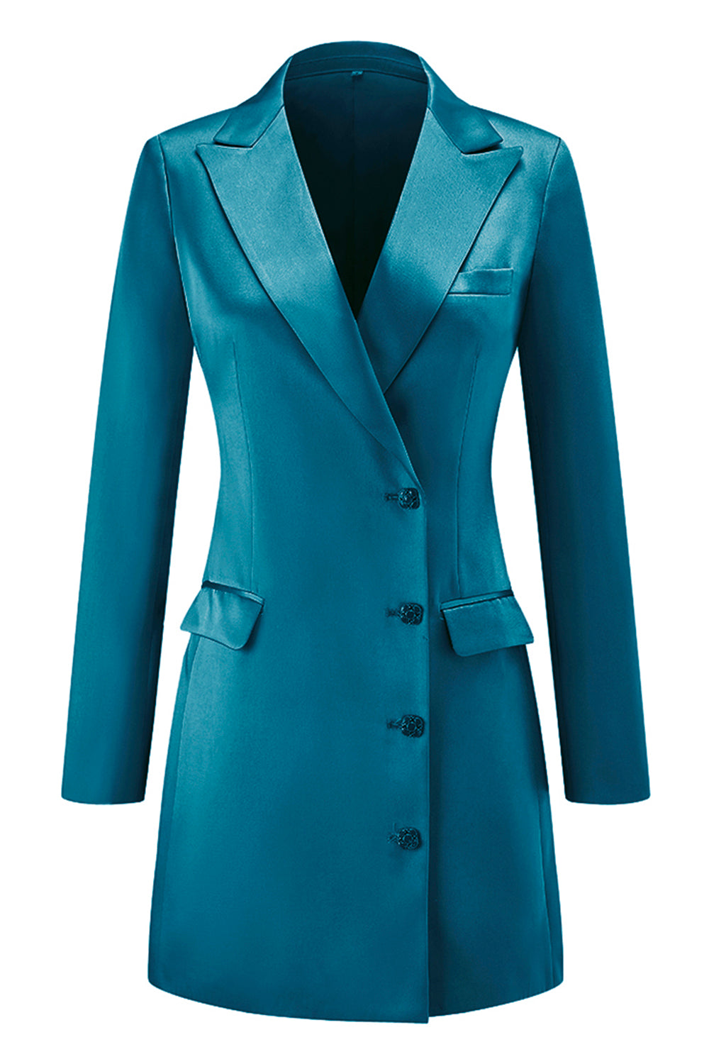 Champagne Single Breasted Peak Lapel Prom Blazer