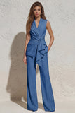 White 2 Piece Notched Lapel Business Suits with Pockets