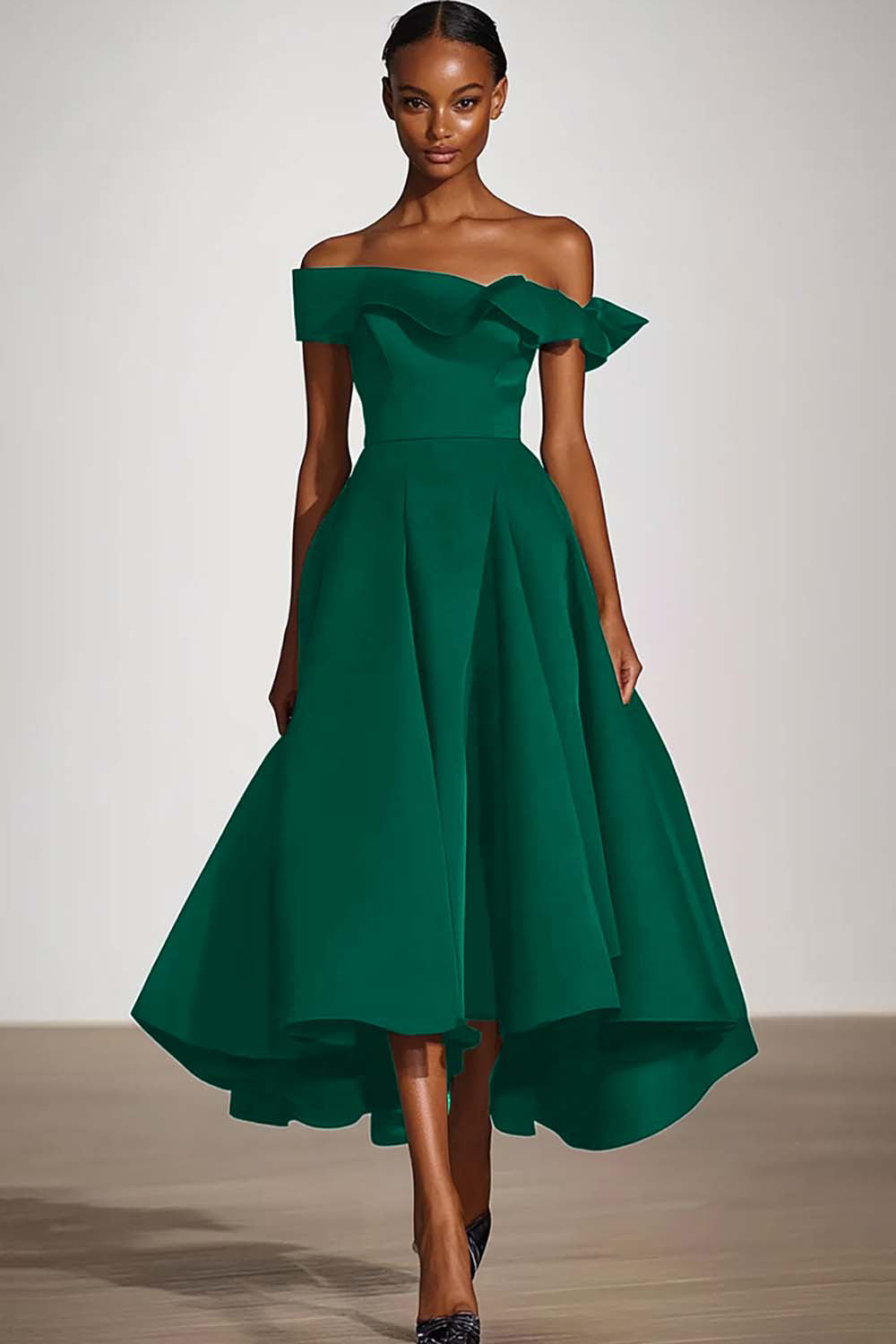 ZAPAKASA Women Off the Shoulder Black A Line Knee-Length Formal Dress Ruched Square Neck Satin Long Prom Dress ZAPAKASA Women Off the Shoulder Black A Line Knee-Length Formal Dress Ruched Square Neck Satin Long Prom Dress