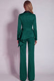 Notched Lapel Burgundy 2 Piece Business Suits with Sash