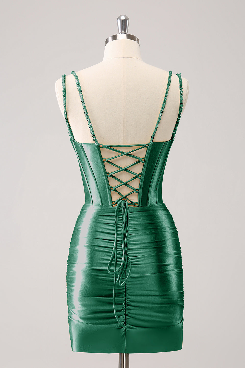 Red Spaghetti Straps Bodycon Homecoming Dress with Sequins
