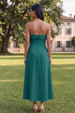 Yellow A Line Strapless Floral Maxi Wedding Guest Dress