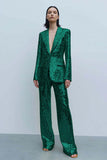2 Piece Sparkly Gold Sequins Women Prom Suits with Pockets