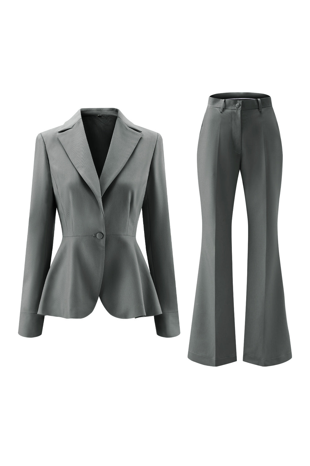 Grey Green Notched Lapel 2 Piece Women Prom Suits