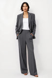Burgundy Satin 2 Piece Notched Lapel Business Suits with Pockets