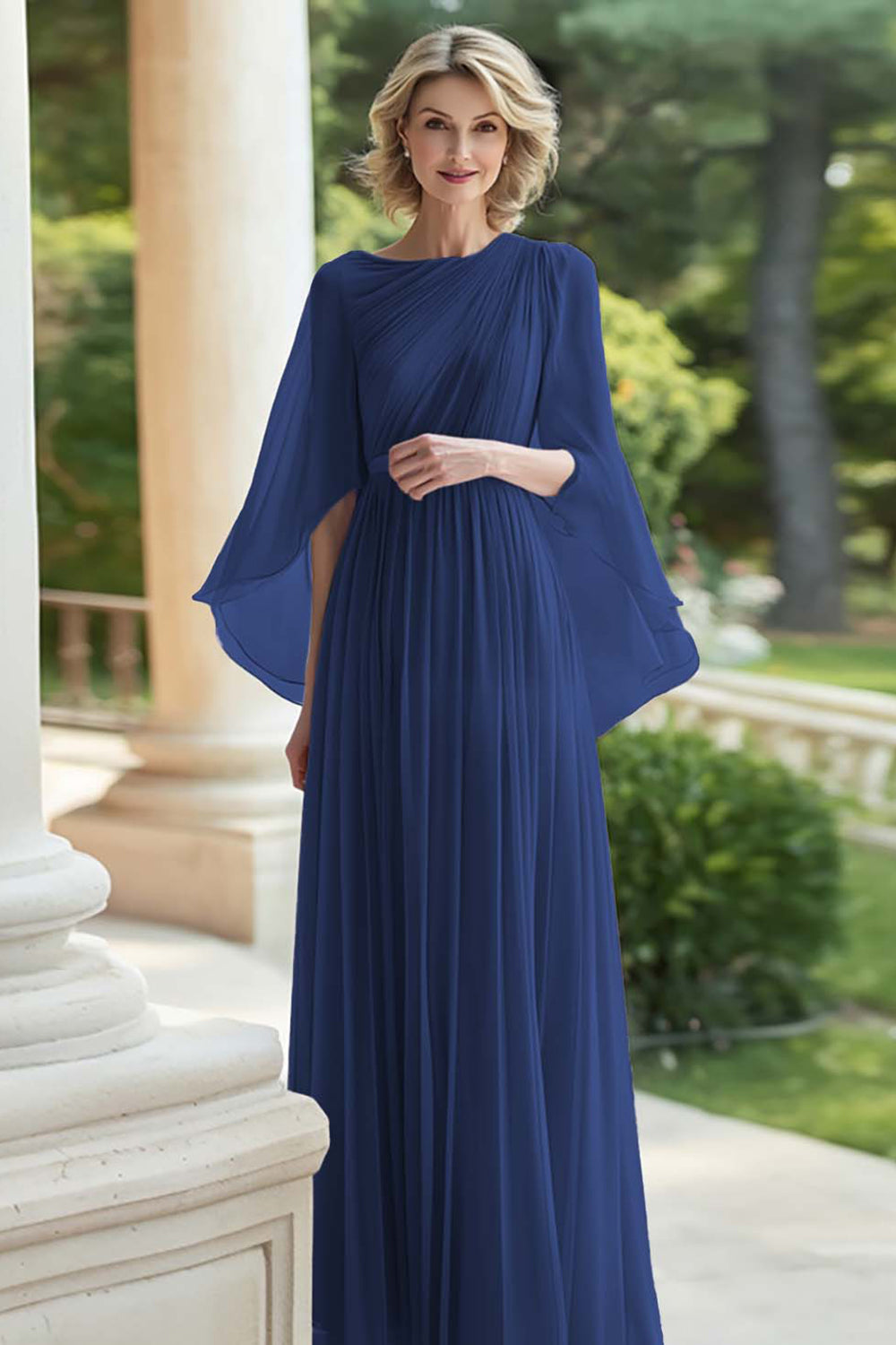 Chiffon Lilac Scoop Long Mother of the Bride Dress