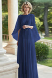 Chiffon Lilac Scoop Long Mother of the Bride Dress