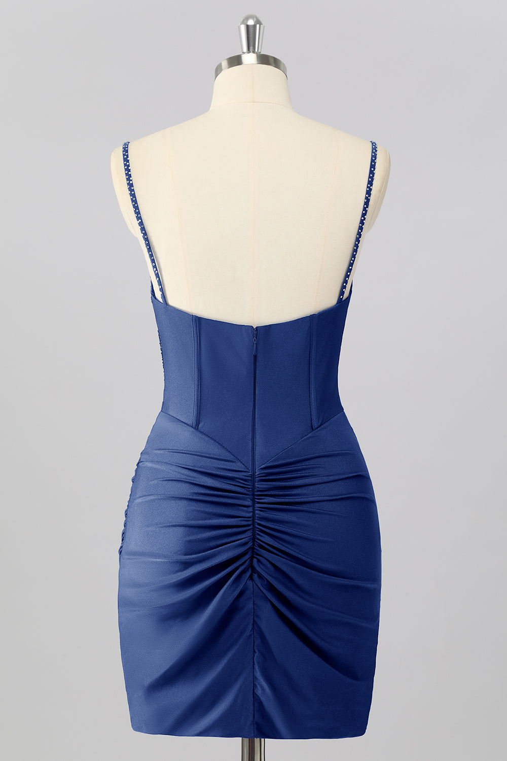 Sparkly Royal Blue Tight Short Corset Homecoming Dress with Beading