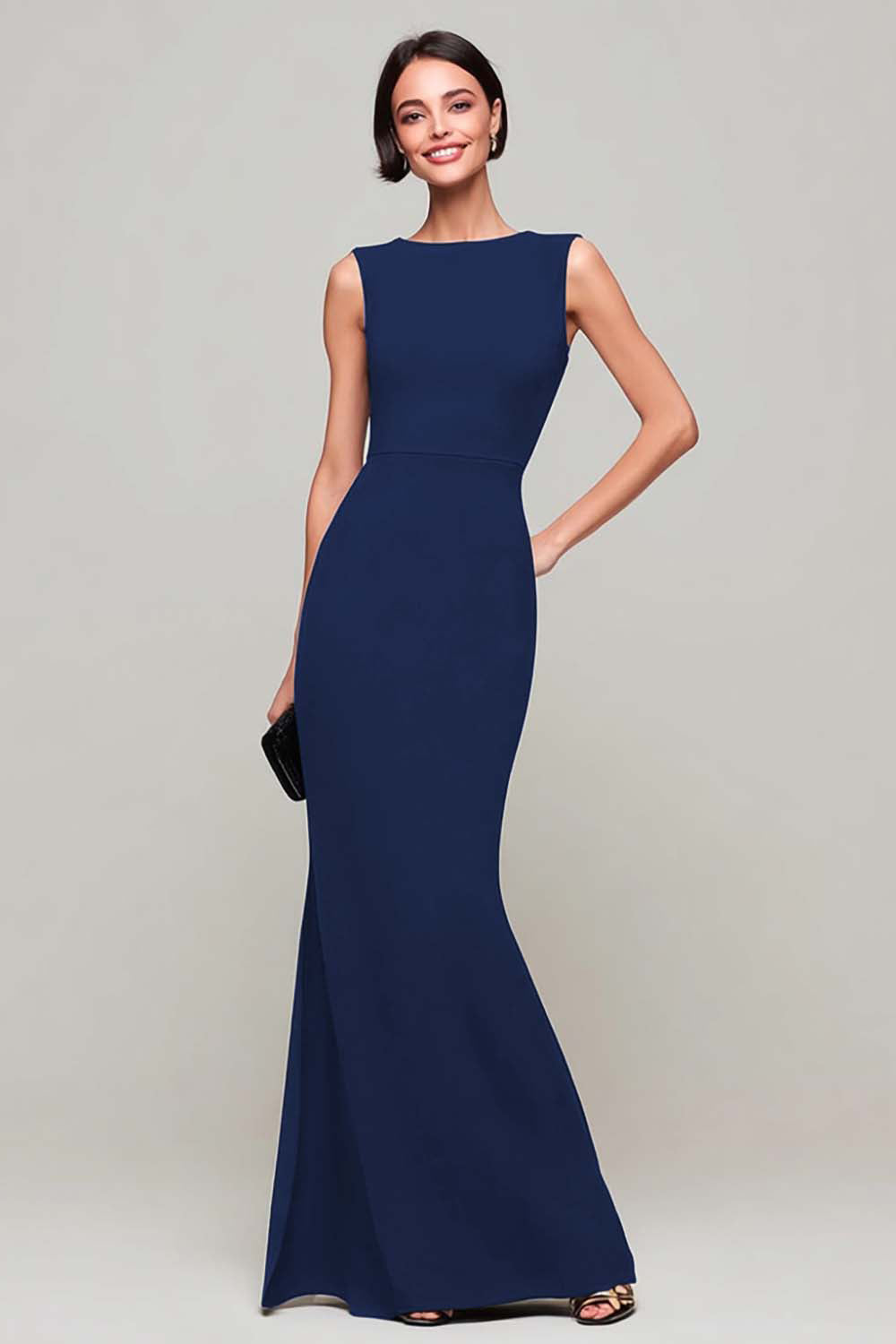 Zapakasa Women Simple Black Mermaid Long Formal Dress Boat Neck Sleeveless Black Tie Dress Zapakasa Women Simple Black Mermaid Long Formal Dress Boat Neck Sleeveless Black Tie Dress