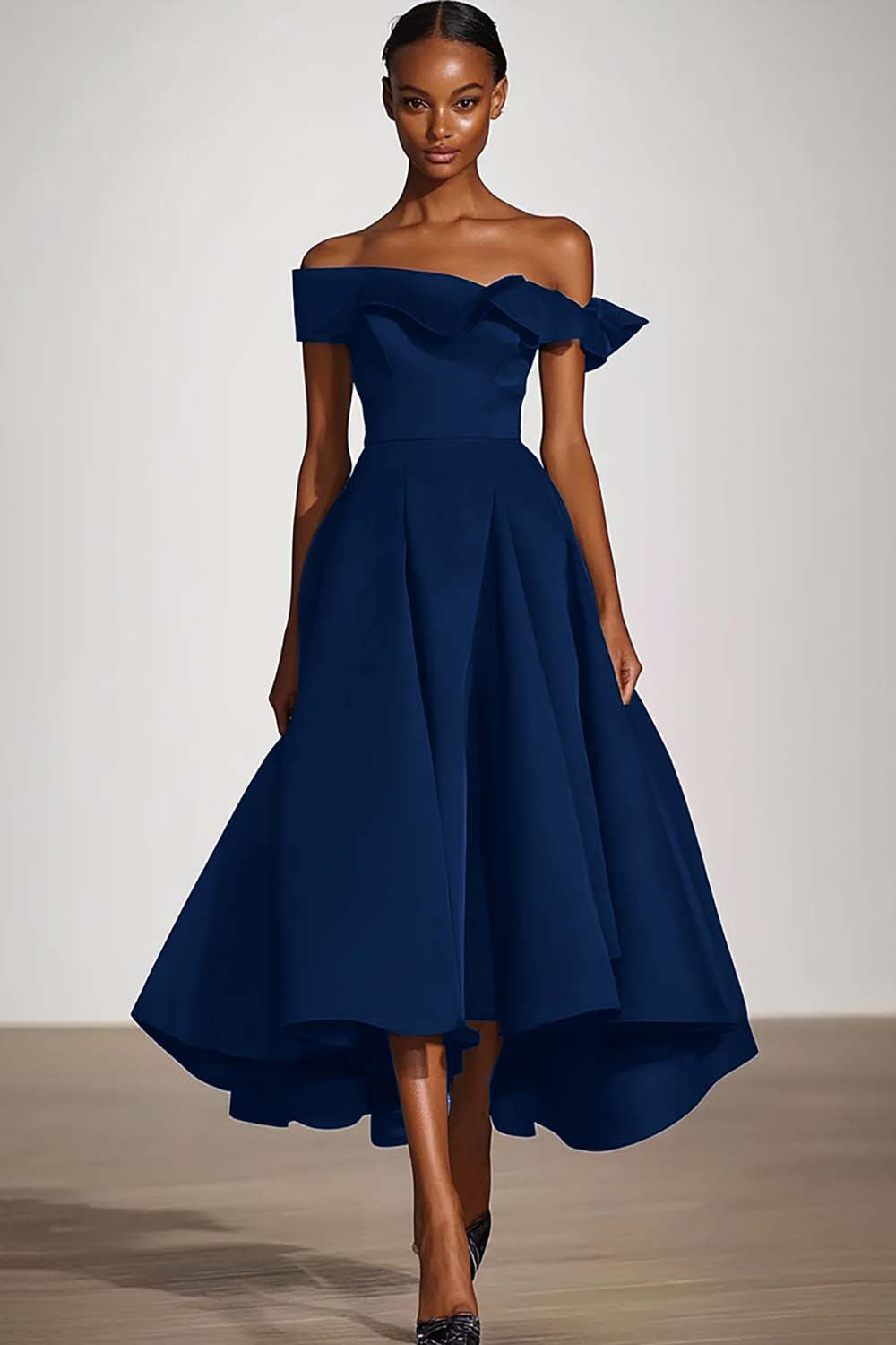 ZAPAKASA Women Off the Shoulder Black A Line Knee-Length Formal Dress Ruched Square Neck Satin Long Prom Dress ZAPAKASA Women Off the Shoulder Black A Line Knee-Length Formal Dress Ruched Square Neck Satin Long Prom Dress