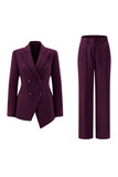 Fuchsia 2 Piece Double Breasted Women Prom Suits
