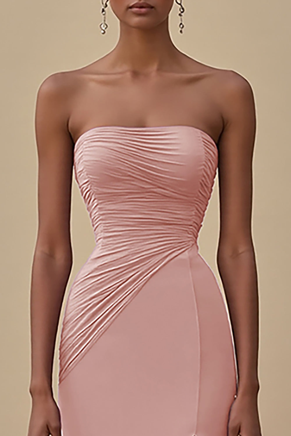 Elegant Black Sheath Chiffon Strapless Long Formal Dress with Slit