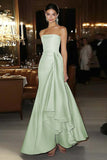 Fuchsia Sheath Satin Square Neck Long Gala Dress