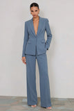 2 Piece Ivory Peak Lapel Long Sleeves Business Suits