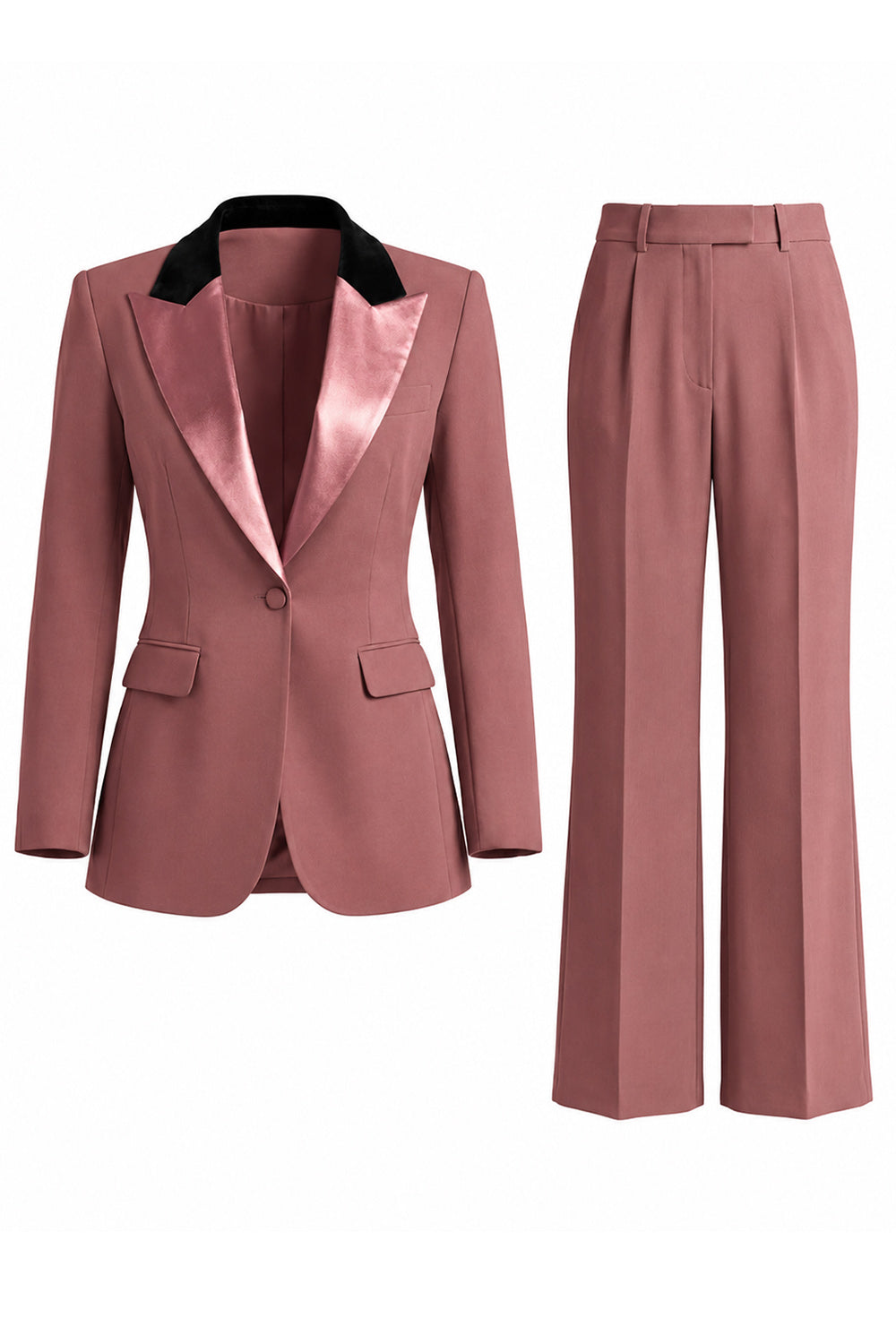 Dark Green Peak Lapel 2 Piece Slim Fit Single Breasted Prom Suits