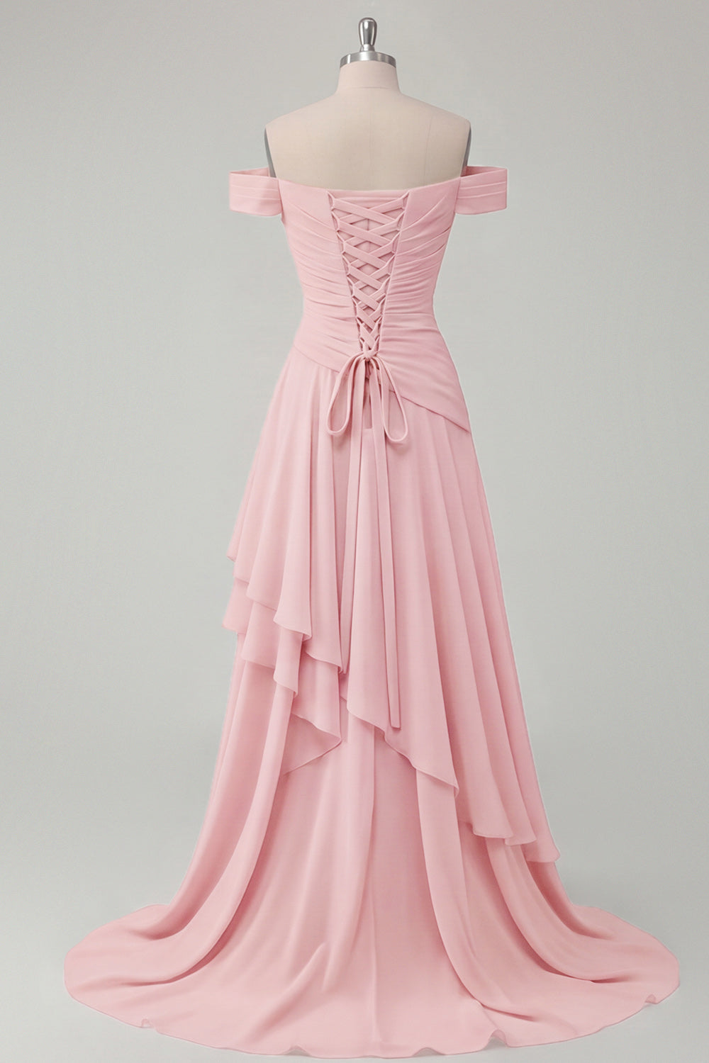 Ruched A Line Off the Shoulder Butter Yellow Ruffled Prom Dress with Slit