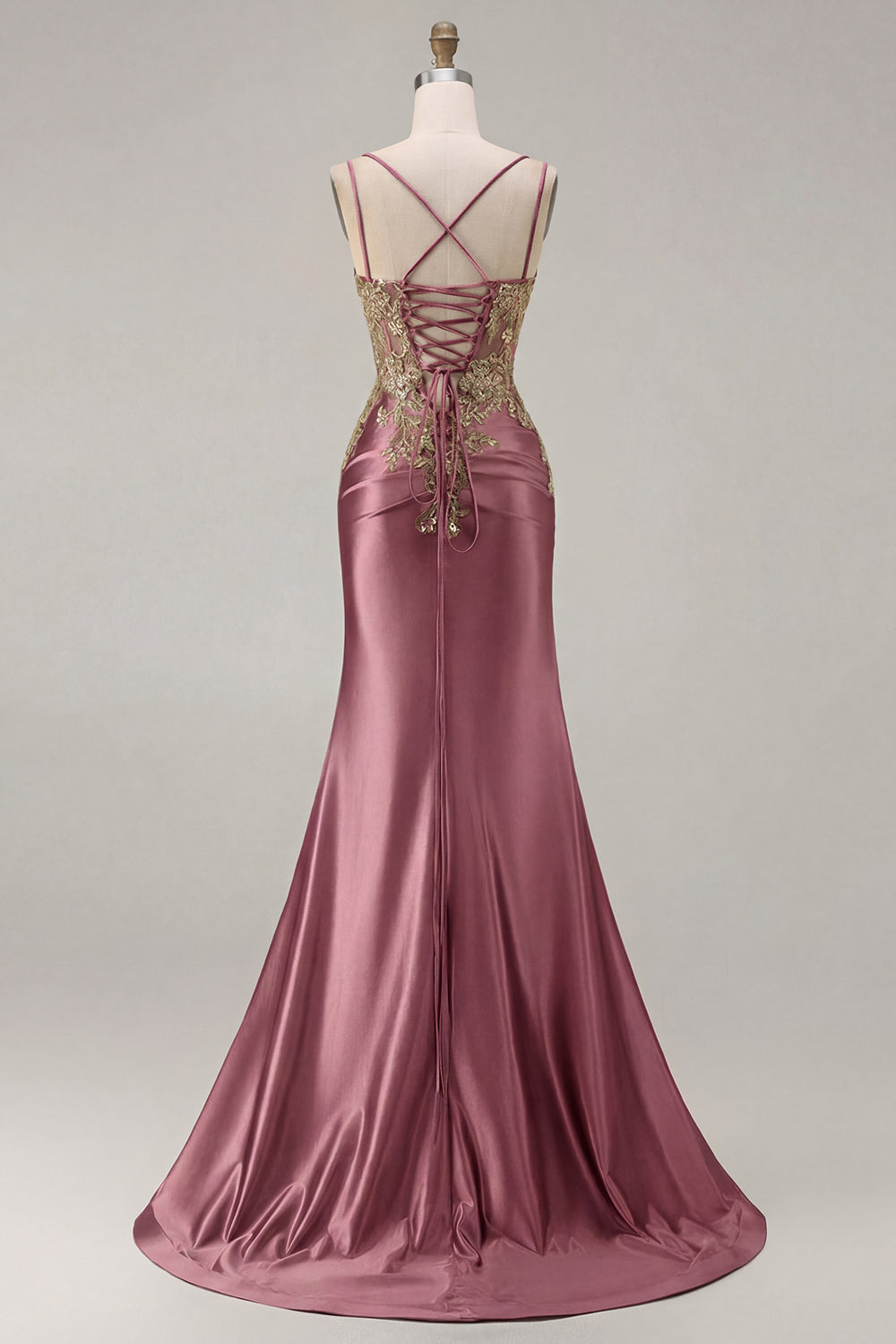 Sparkly Black Beaded Floral Satin Appliqued Long Corset Prom Dress with Slit