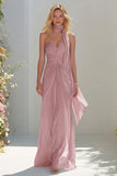 Sky Blue A Line Sweetheart Ruched Neck Scarf Long Prom Dress