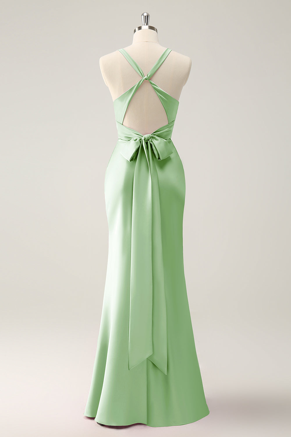 ZAPAKASA Women Dusty Blue Bridesmaid Dress Mermaid Halter Satin Long Wedding Party Guest Dress ZAPAKASA Women Dusty Blue Bridesmaid Dress Mermaid Halter Satin Long Wedding Party Guest Dress