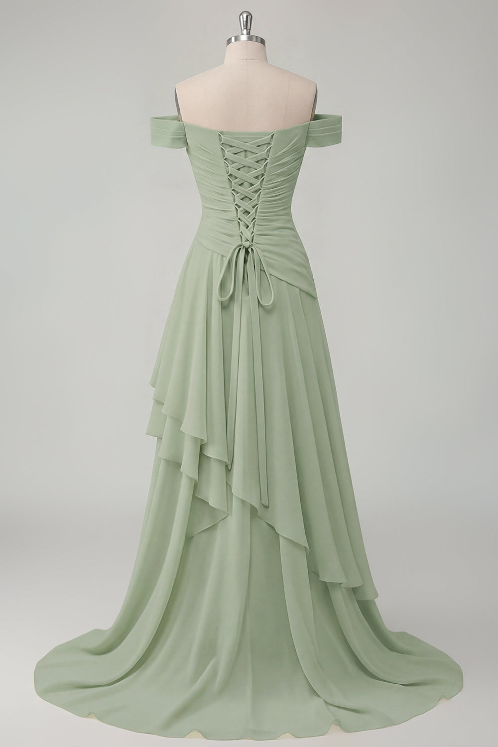 Ruched A Line Off the Shoulder Butter Yellow Ruffled Prom Dress with Slit