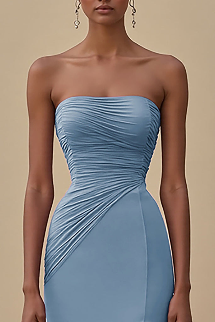 Sheath Black Formal Dresses with Ruffle side