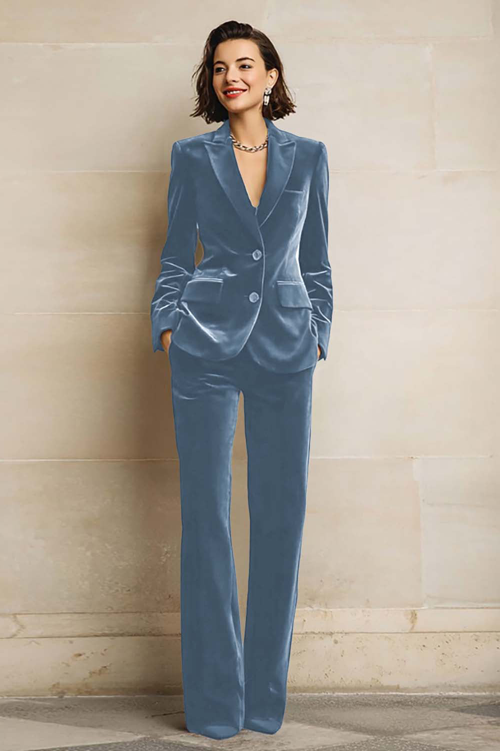 Plum Velvet Prom Suits with Pockets 2 Piece Peak Lapel Single Breasted Business Tuxedo