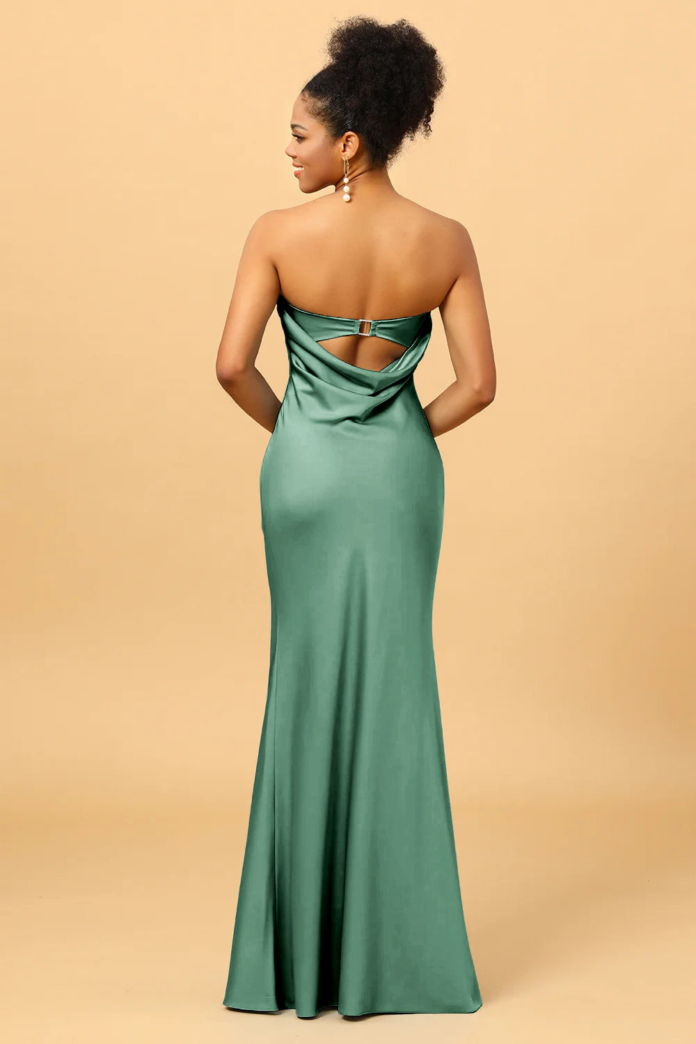 grey mermaid bridesmaid dresses Simple One Shoulder Silver Grey Satin Mermaid Cheap Long Custom Bridesmaid Dresses , BGB0053