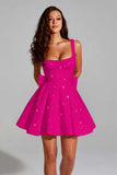 Sparkly Ivory Sequin Scoop A Line Short Homecoming Dress with Bow