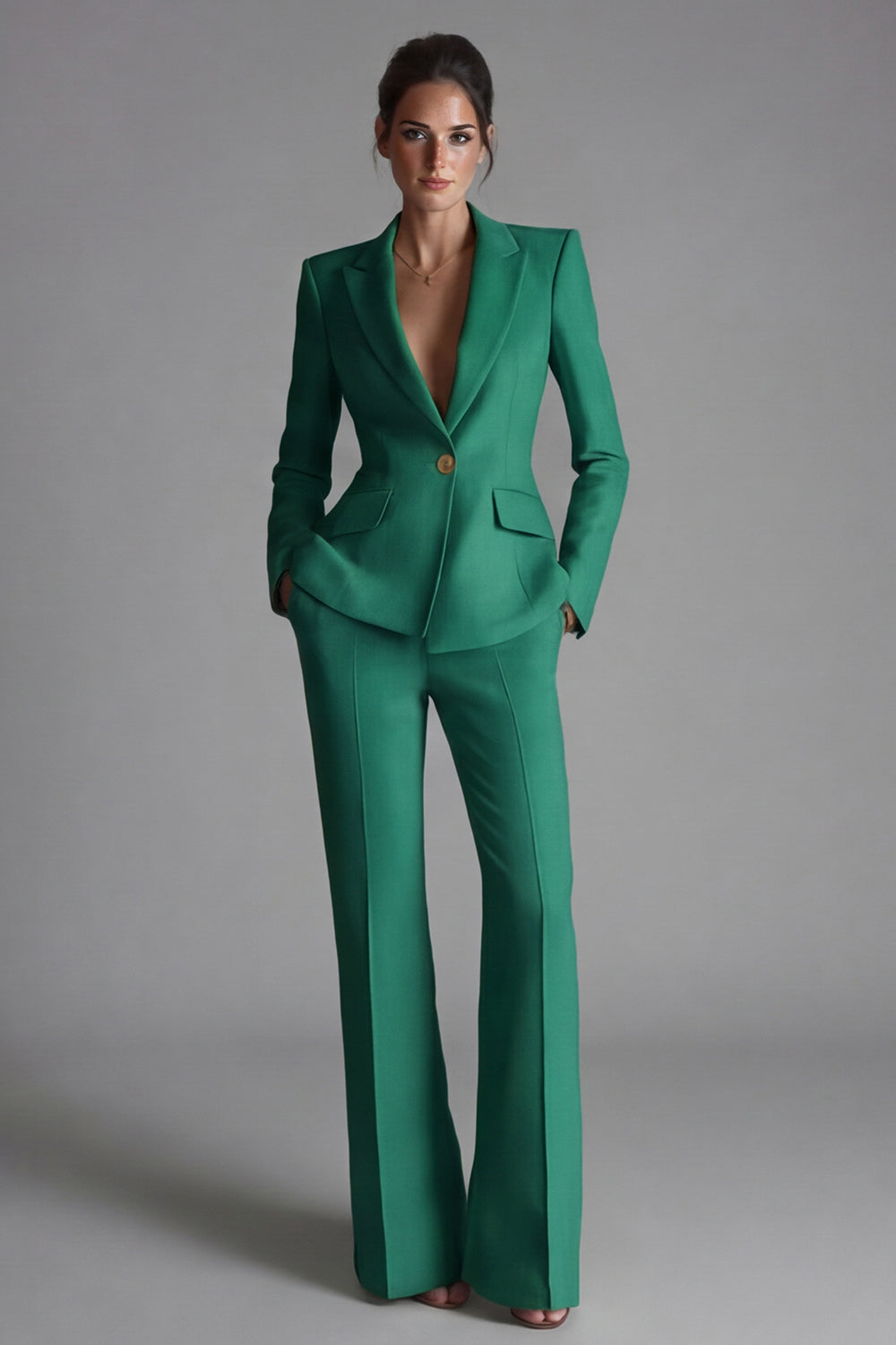 Pink 2 Piece One Button Slim Fit Peak Lapel Prom Suits with Pockets