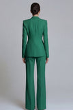 Pink 2 Piece One Button Slim Fit Peak Lapel Prom Suits with Pockets
