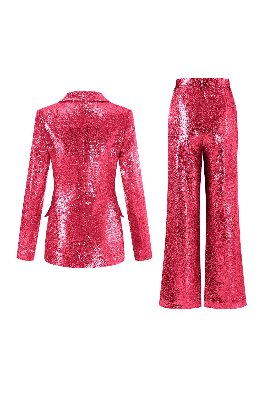 Sparkly Golden Notched Lapel 2 Piece Women Suits
