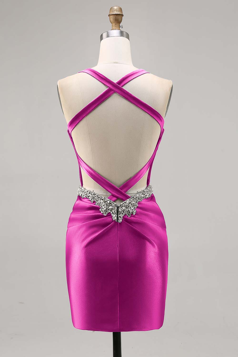 Sparkly Dark Green Corset Tight Satin Short Homecoming Dress with Beading