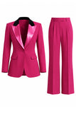 Dark Green Peak Lapel 2 Piece Slim Fit Single Breasted Prom Suits