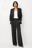 Burgundy Satin 2 Piece Notched Lapel Business Suits with Pockets