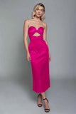 Dusty Blue Sweetheart Sheath Cut Out Satin Ankle Length Formal Dress