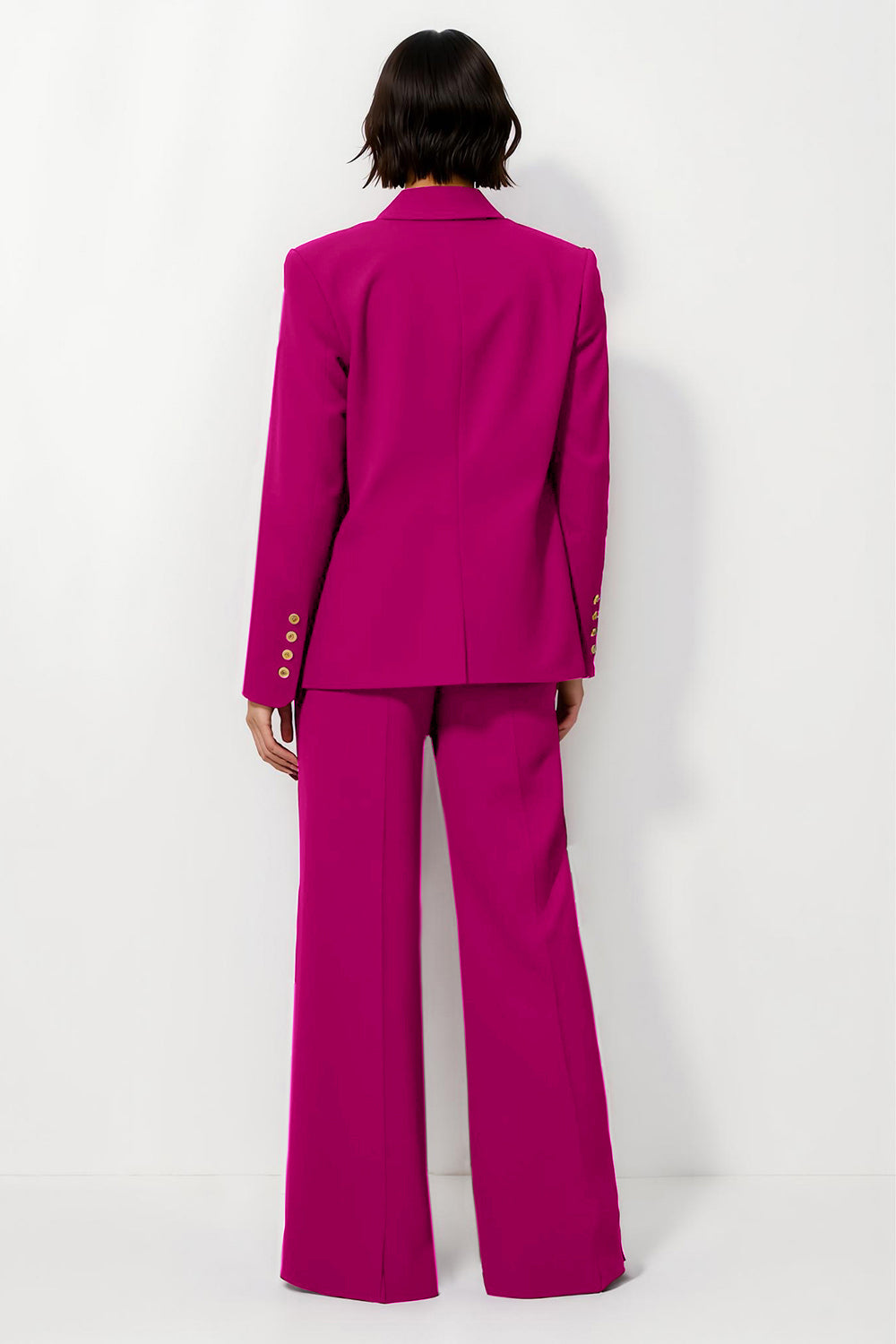 Burgundy Satin 2 Piece Notched Lapel Business Suits with Pockets