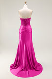 Sparkly Red Sweetheart Mermaid Long Prom Dress with Sequins