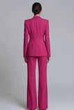 Pink 2 Piece One Button Slim Fit Peak Lapel Prom Suits with Pockets