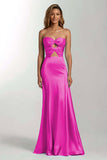 Dark Green Mermaid Sweetheart Satin Long Formal Dress