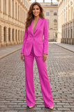 2 Piece Sky Blue Peak Lapel Single Breasted Satin Business Suits