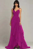 Ink Blue Sweetheart Ruched Chiffon Long Formal Dress with Ruffles